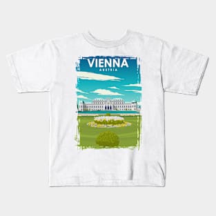 Vienna Austria Vintage Minimal Retro Travel Poster Kids T-Shirt